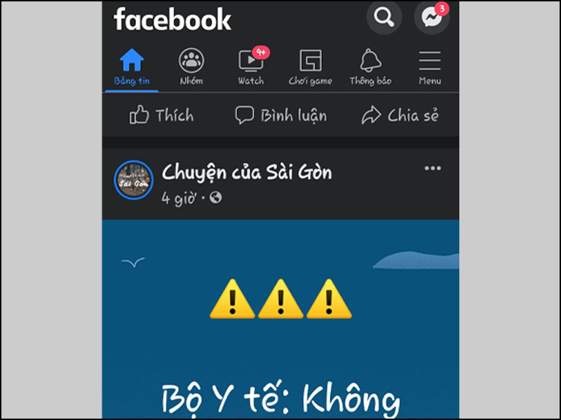 Tắt ứng dụng Facebook và mở lại